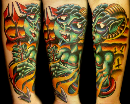 Tattoos - Nature Fire tattoos - devil kid tattoo